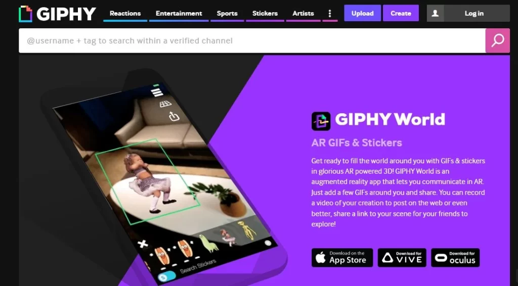GIPHY world website