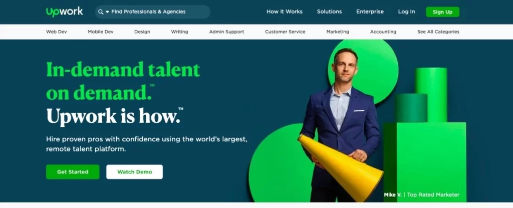 Upwork webpage