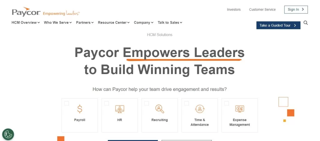 Paycor webpage