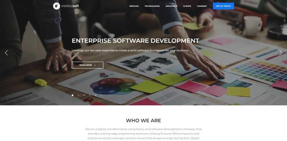 Intellectsoft webpage